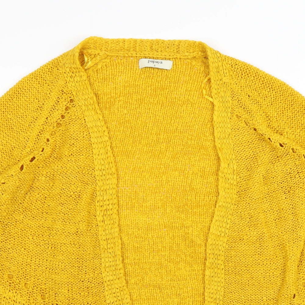 Papaya Womens Yellow   Cardigan Jumper Size S