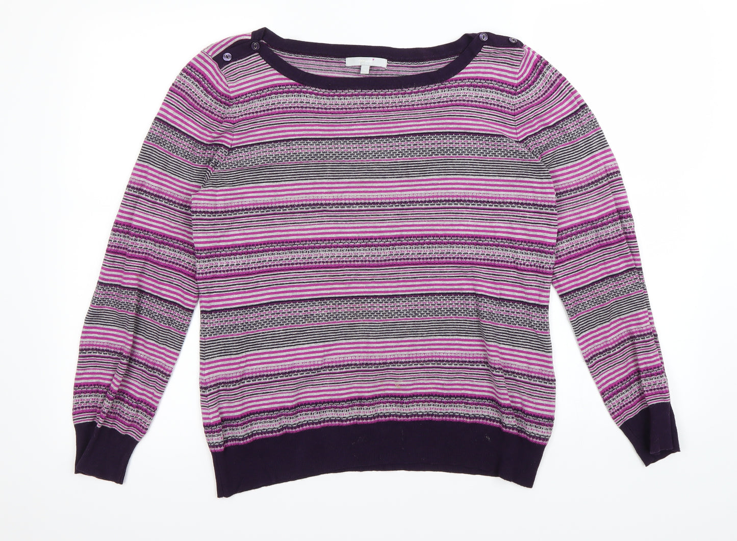 Per Una Womens Multicoloured Striped  Pullover Jumper Size 16