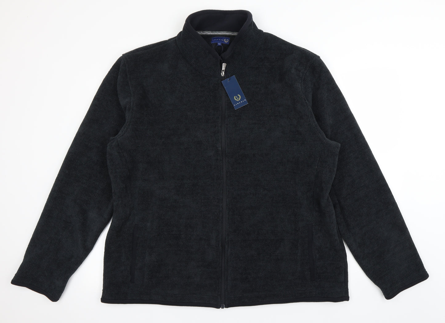 Lincoln Mens Black   Full Zip Jumper Size XL