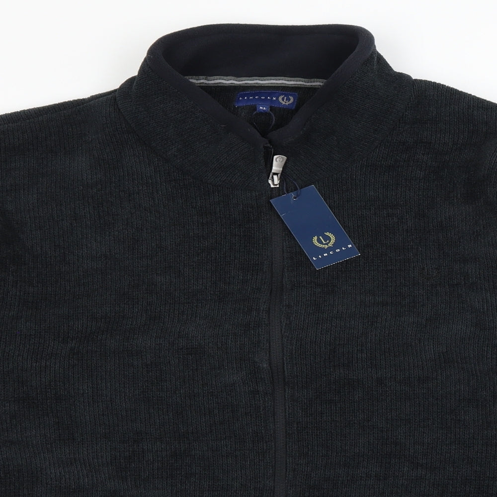 Lincoln Mens Black   Full Zip Jumper Size XL