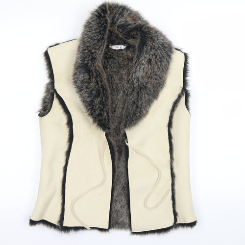 M&Co Womens Ivory   Gilet Coat Size 10