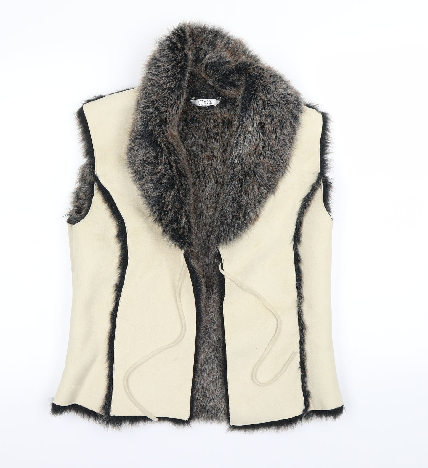 M&Co Womens Ivory   Gilet Coat Size 10