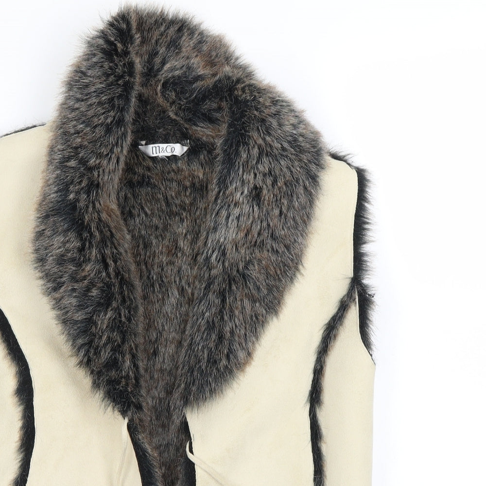 M&Co Womens Ivory   Gilet Coat Size 10