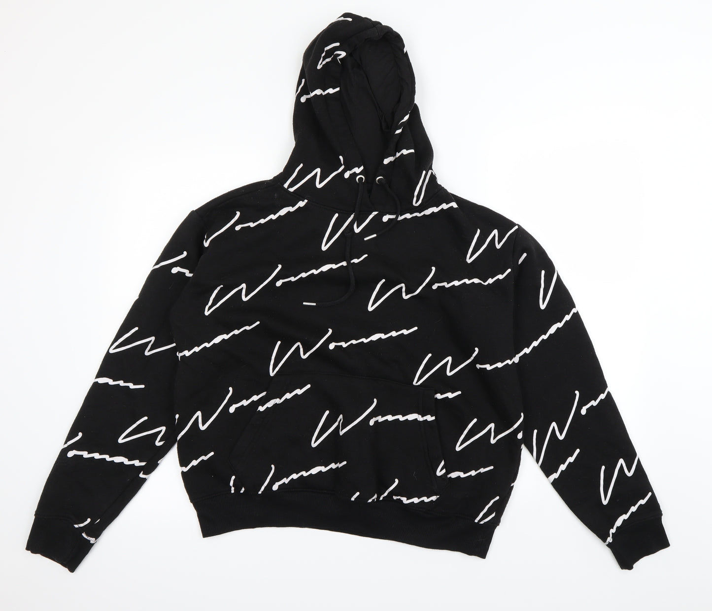 Boohoo Mens Black Polka Dot  Pullover Hoodie Size S