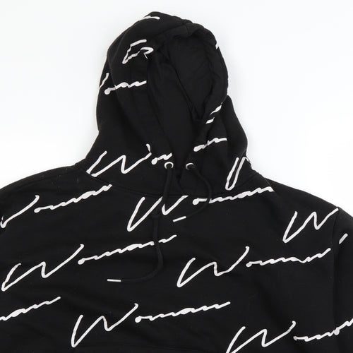 Boohoo Mens Black Polka Dot  Pullover Hoodie Size S