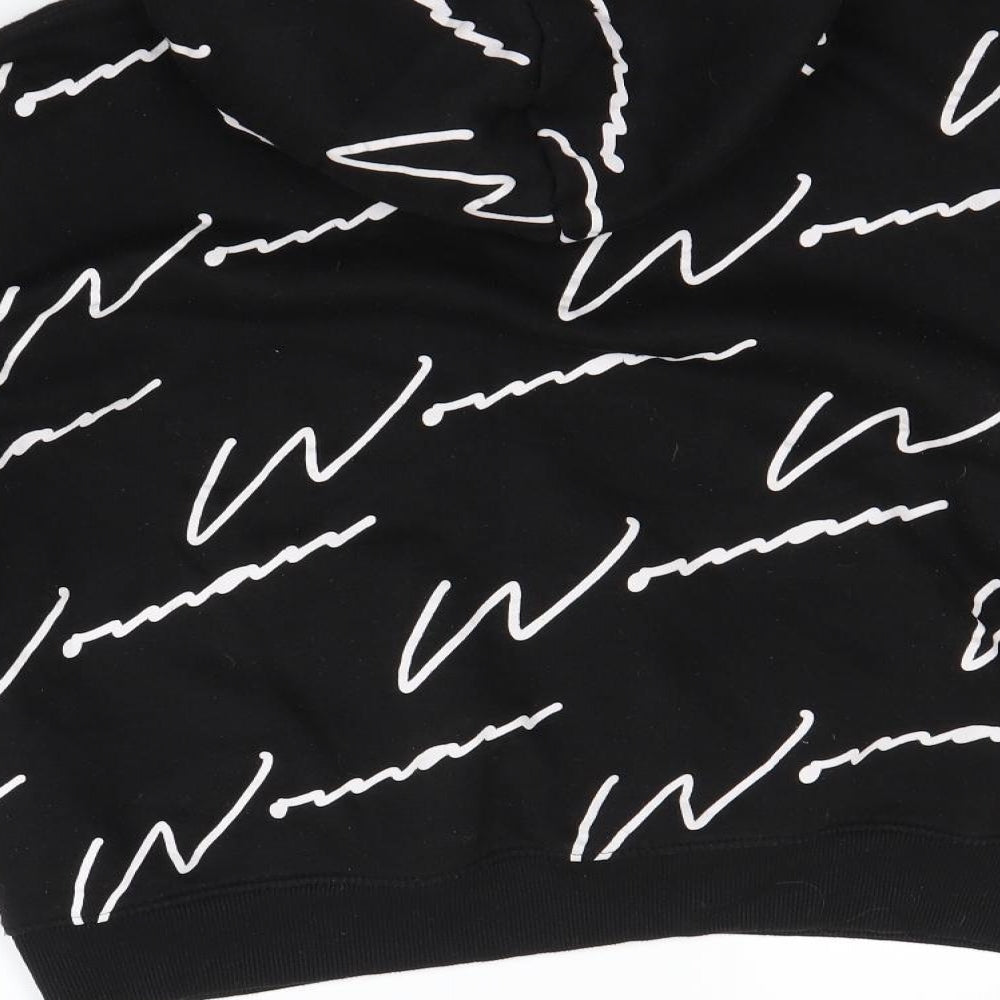 Boohoo Mens Black Polka Dot  Pullover Hoodie Size S