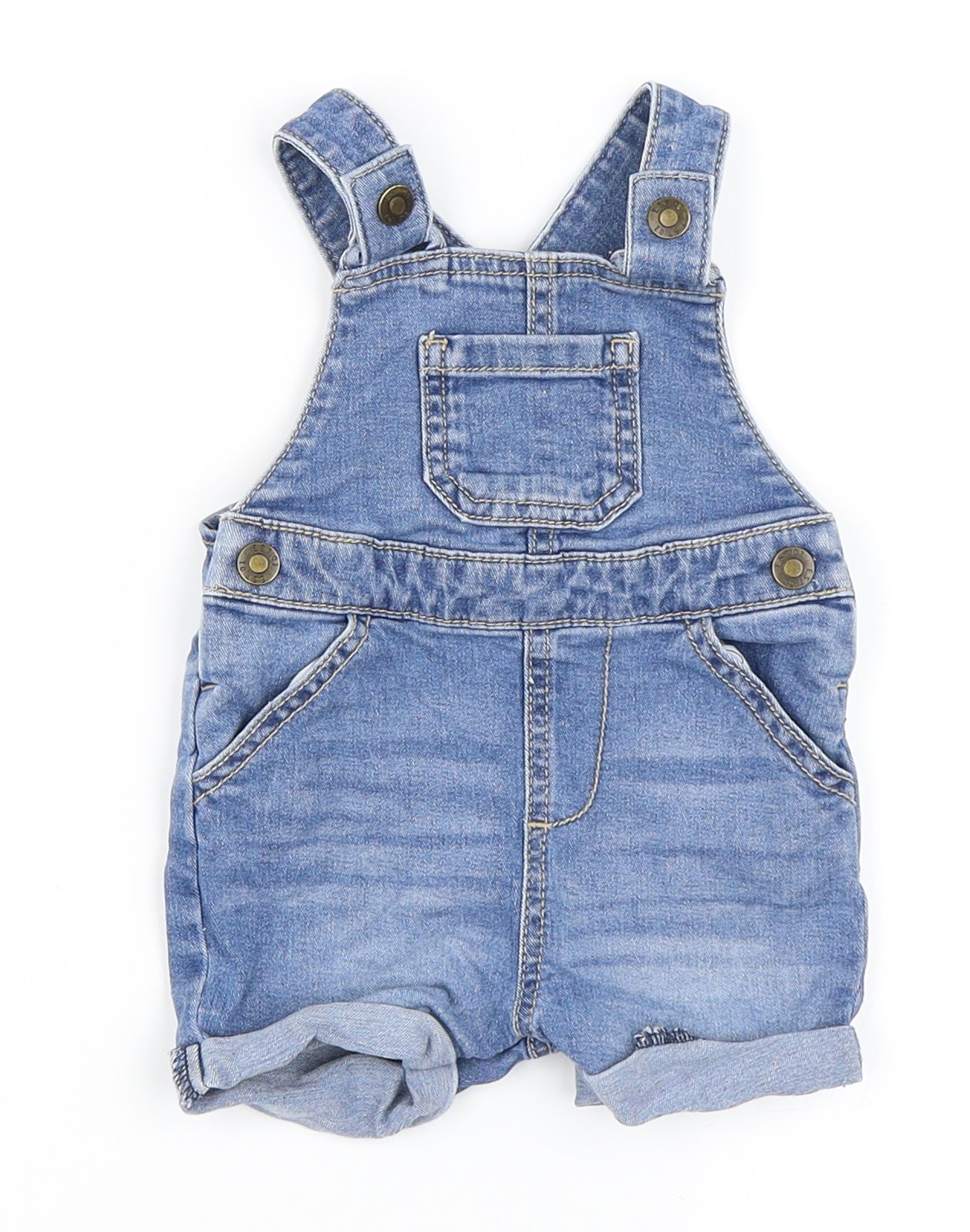 Fred & Flo Baby Blue   Dungaree One-Piece Size 0-3 Months