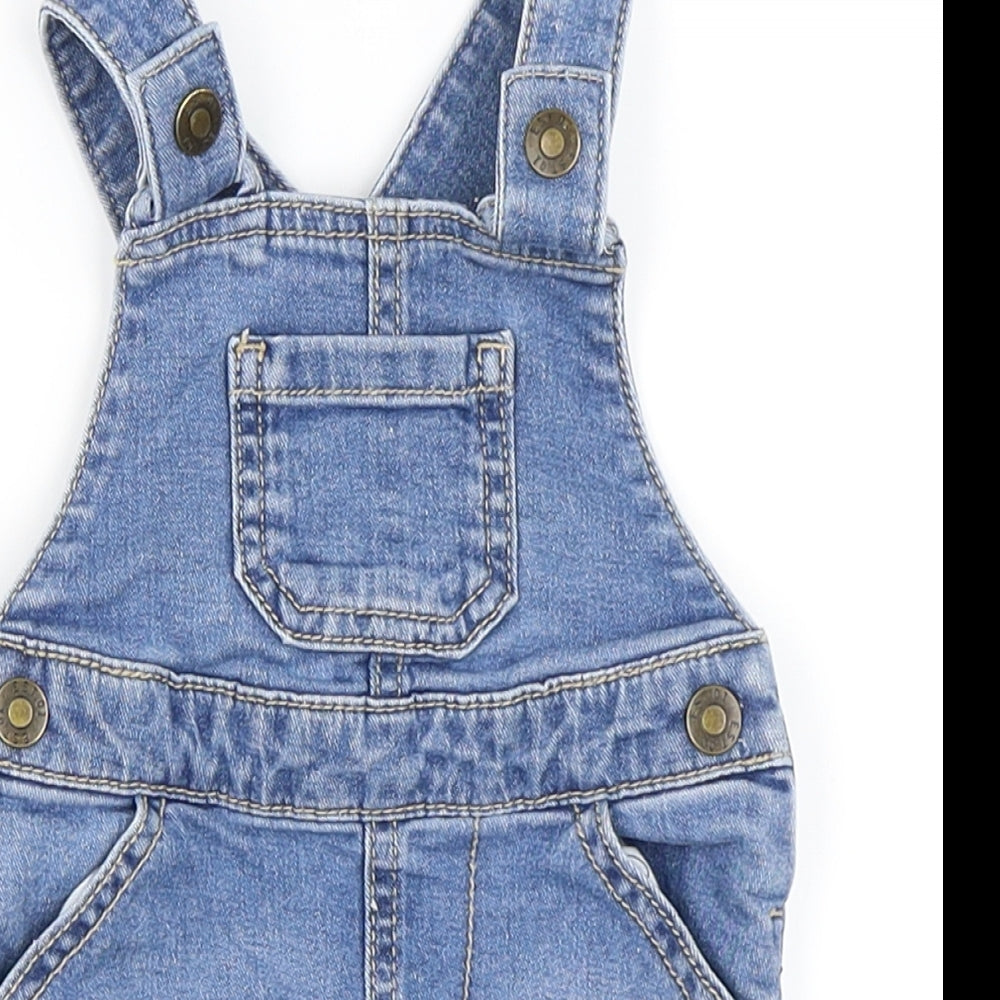 Fred & Flo Baby Blue   Dungaree One-Piece Size 0-3 Months