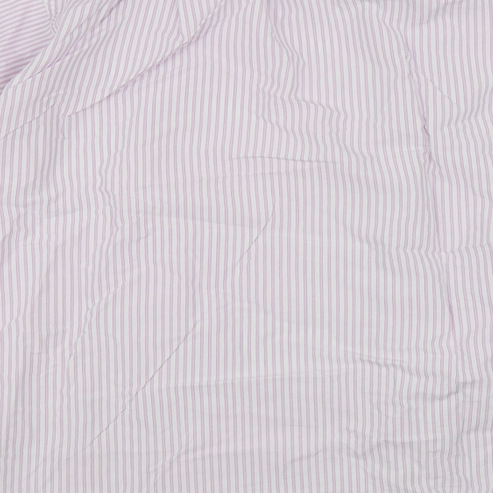PINK Mens Pink Striped   Button-Up Size 18