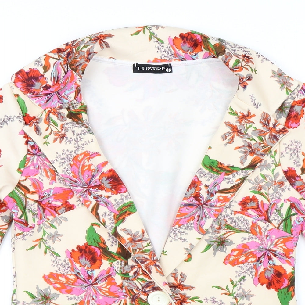 Lustre Womens Multicoloured Floral  Jacket Blazer Size 8