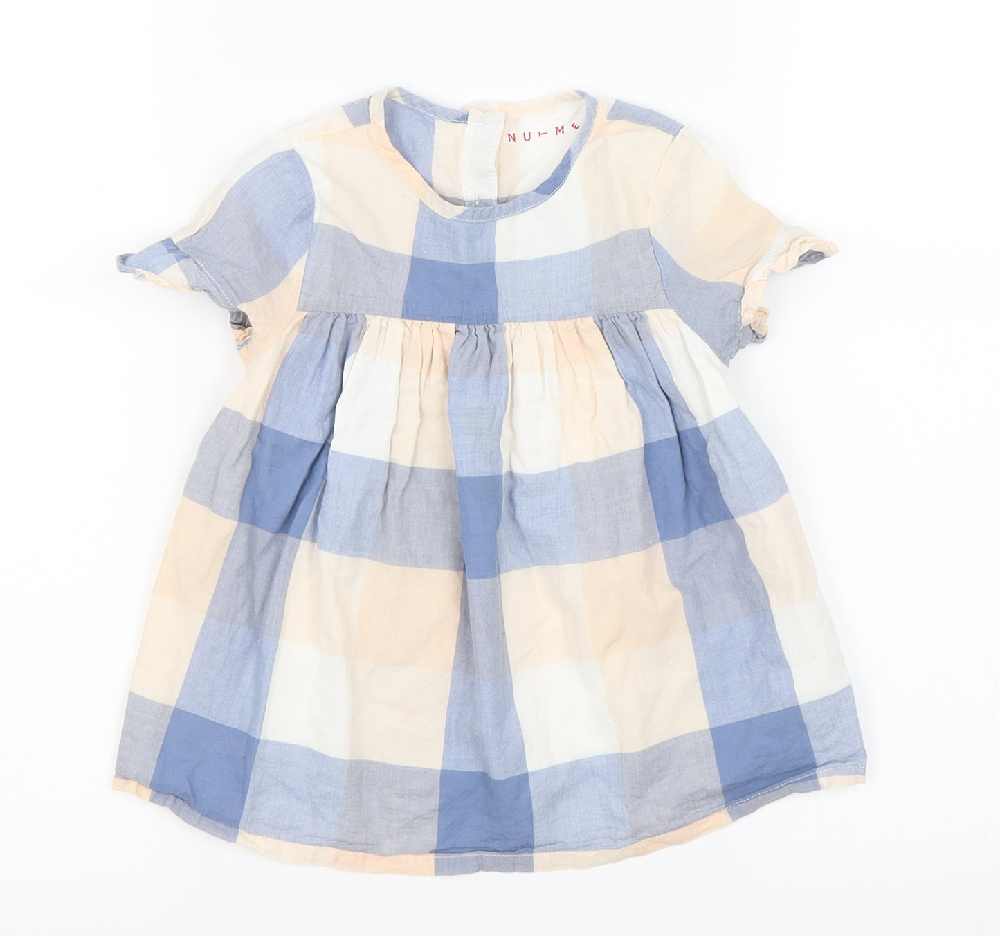 Nutmeg Girls Blue Check  T-Shirt Dress  Size 2-3 Years