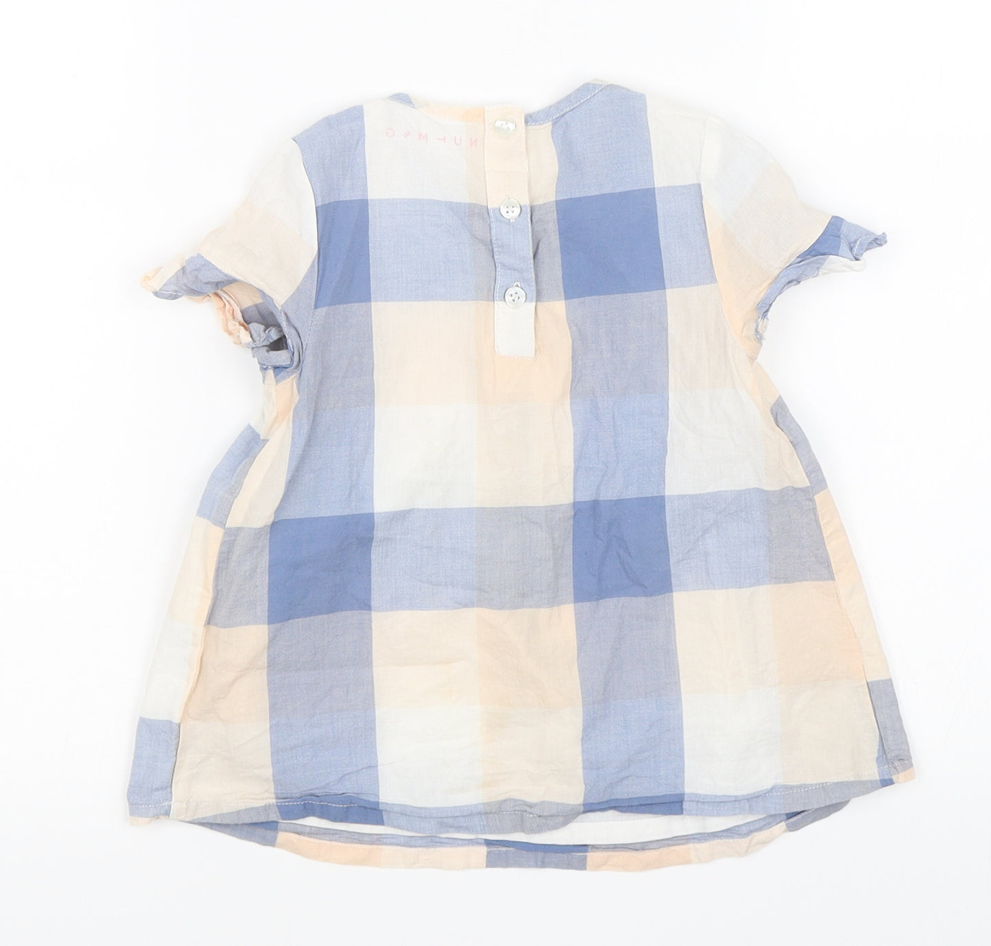 Nutmeg Girls Blue Check  T-Shirt Dress  Size 2-3 Years