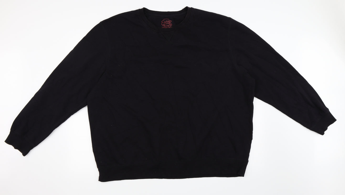 Easy Mens Black   Pullover Sweatshirt Size 3XL