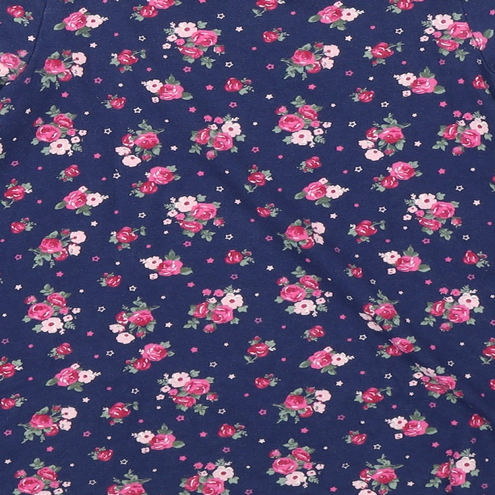 F&F Girls Blue Floral  T-Shirt Dress  Size 2-3 Years
