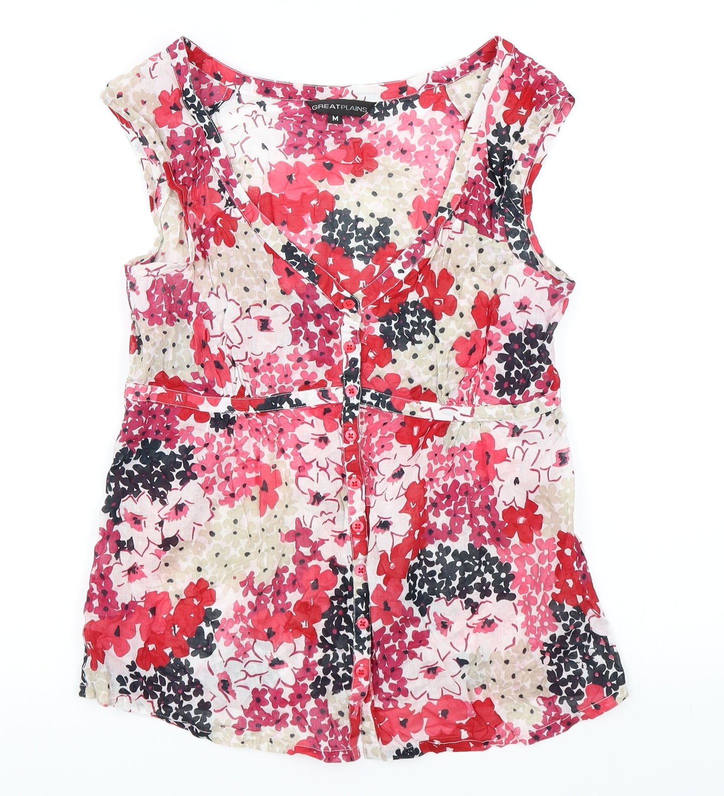 Great Plains Womens Red Floral  Basic Tank Size M