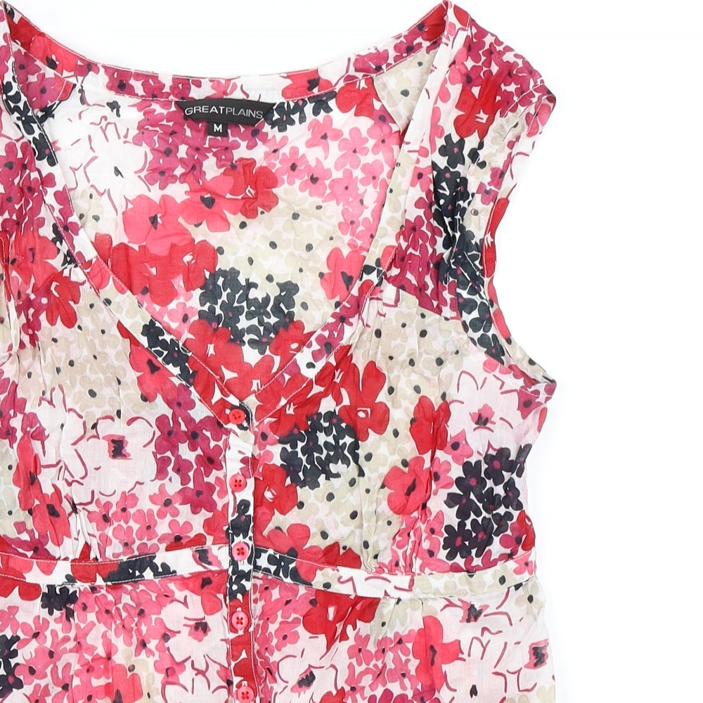 Great Plains Womens Red Floral  Basic Tank Size M