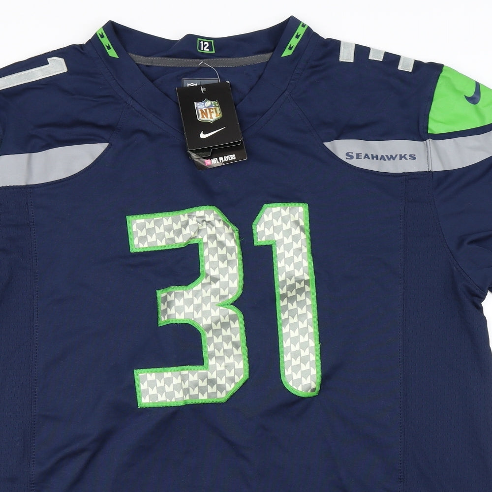 Nike Mens Blue    T-Shirt Size L  - NFL Seahawks