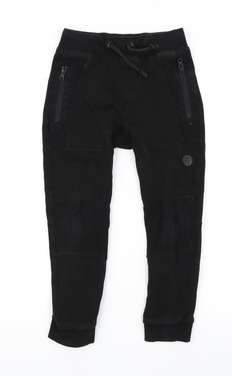 F&F Boys Black   Jogger Trousers Size 6-7 Years