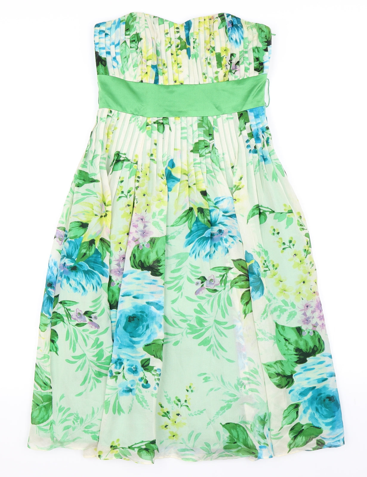 Monsoon Womens Green Floral  Fit & Flare  Size 6