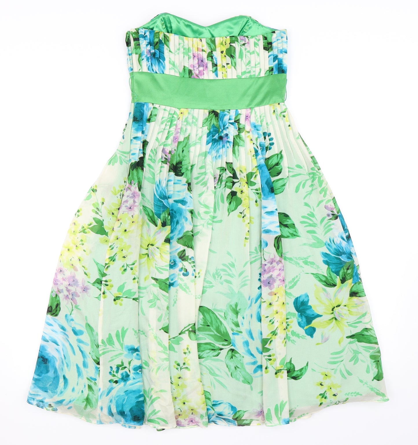 Monsoon Womens Green Floral  Fit & Flare  Size 6