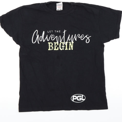 Fruit of the Loom Girls Black   Basic T-Shirt Size 9 Years