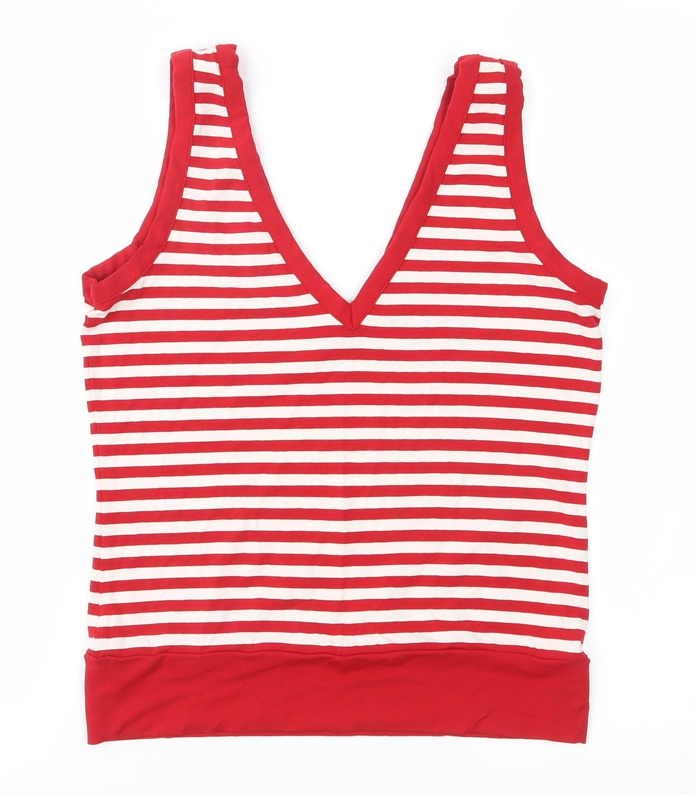 Marks and Spencer Womens Red Striped  Basic Tank Size 10
