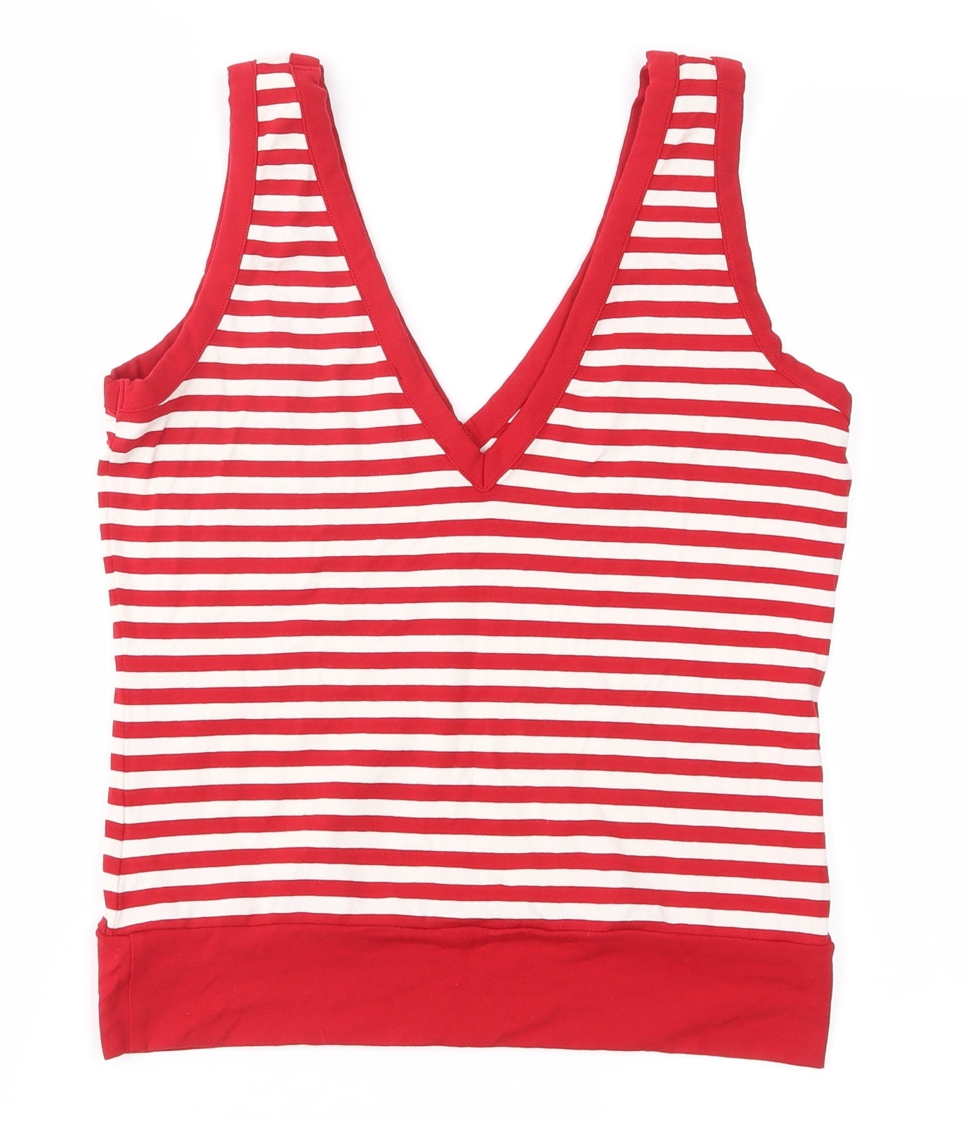 Marks and Spencer Womens Red Striped  Basic Tank Size 10