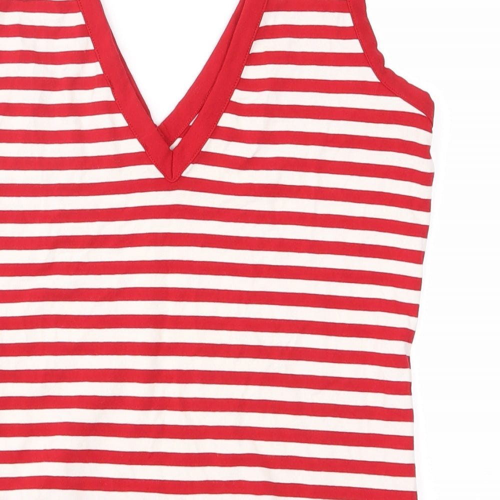Marks and Spencer Womens Red Striped  Basic Tank Size 10