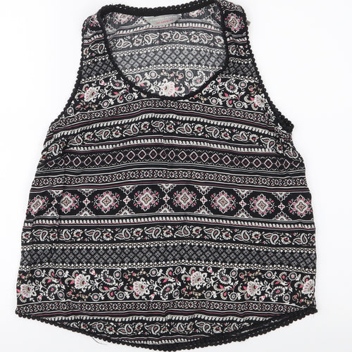 Dorothy Perkins Womens Black Paisley  Basic Tank Size 8