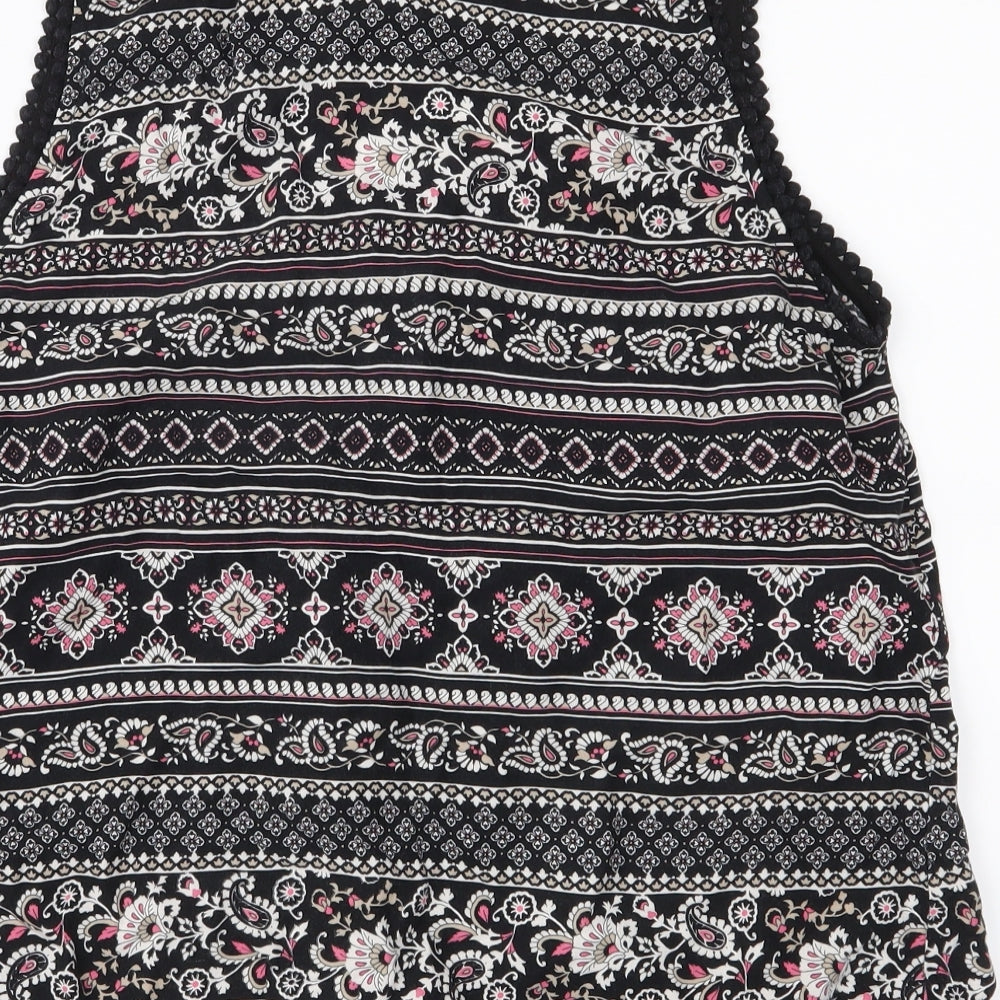 Dorothy Perkins Womens Black Paisley  Basic Tank Size 8