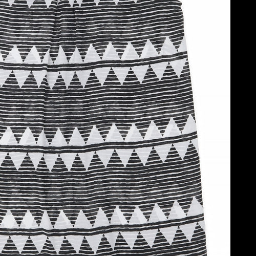 H&M Womens Black Geometric  Basic Blouse Size 36  - See Through