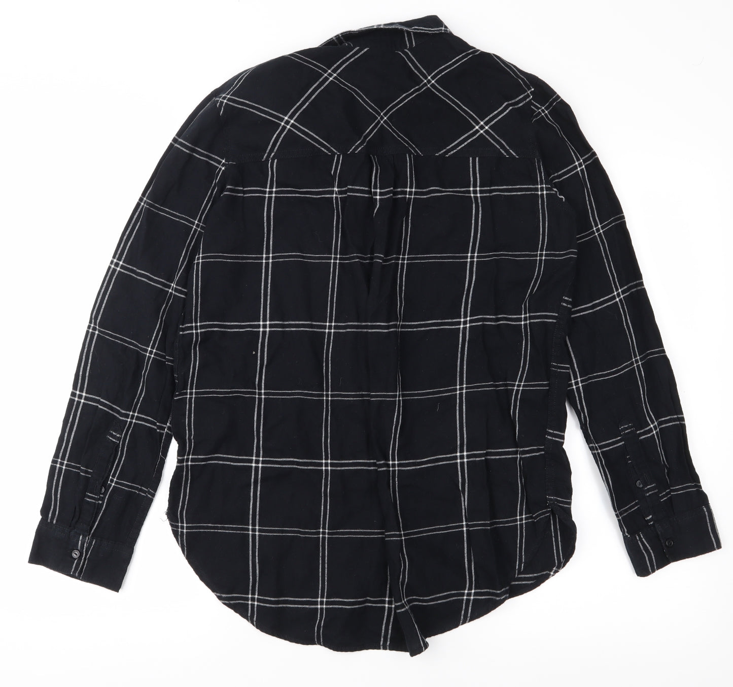 H&M Womens Black Plaid  Basic Button-Up Size 10