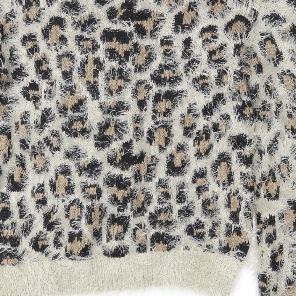 Divided by H&M Womens Brown Animal Print  Pullover Jumper Size XS