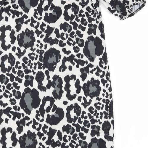 Boohoo Womens Black Animal Print  Bodycon  Size 8