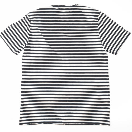 ONLY & SONS Mens Black Striped   T-Shirt Size L