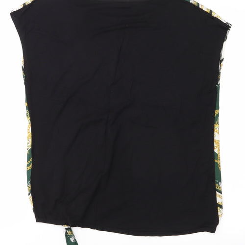Papaya Womens Black Colourblock  Basic T-Shirt Size 10