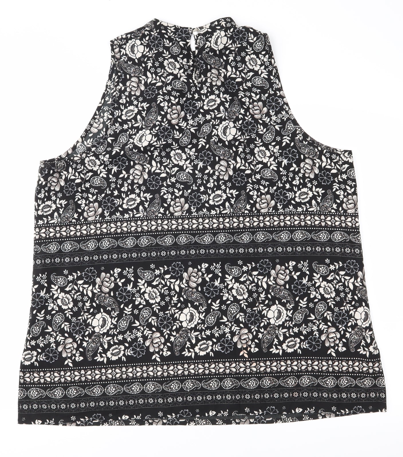 Peacocks Womens Black Paisley  Basic Blouse Size 20