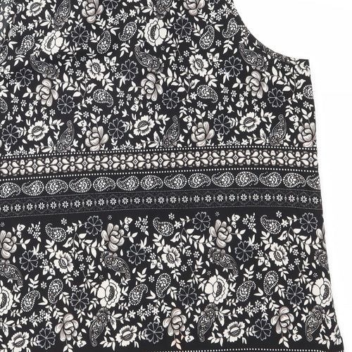 Peacocks Womens Black Paisley  Basic Blouse Size 20