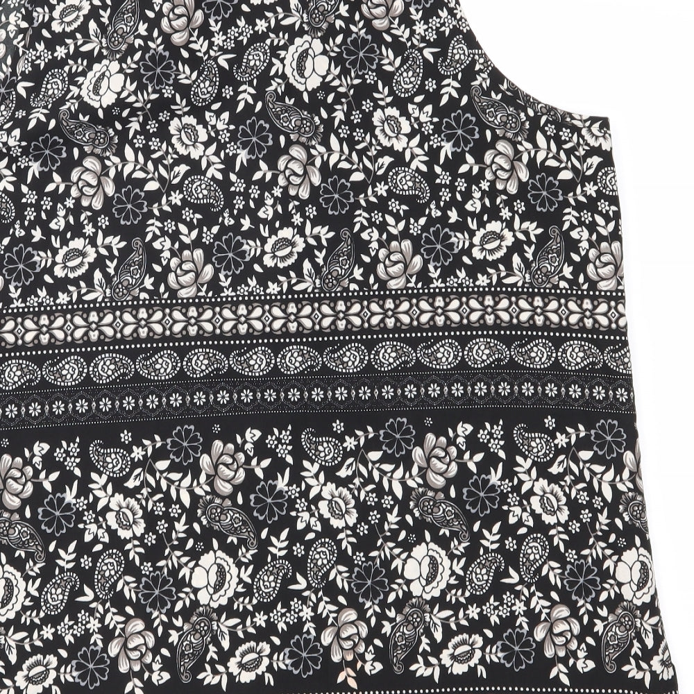Peacocks Womens Black Paisley  Basic Blouse Size 20