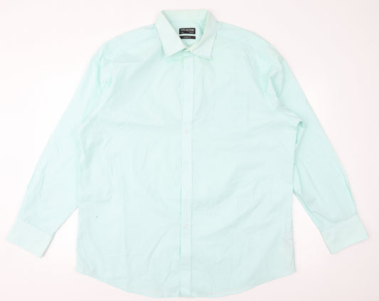 Front view of Debenhams men’s green button-up, size 44