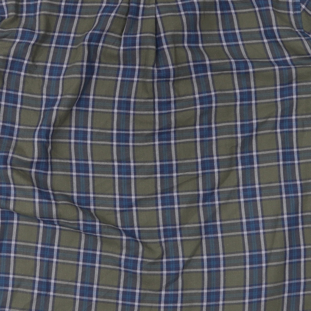 JAMES PRINGLE Mens Green Plaid   Button-Up Size L