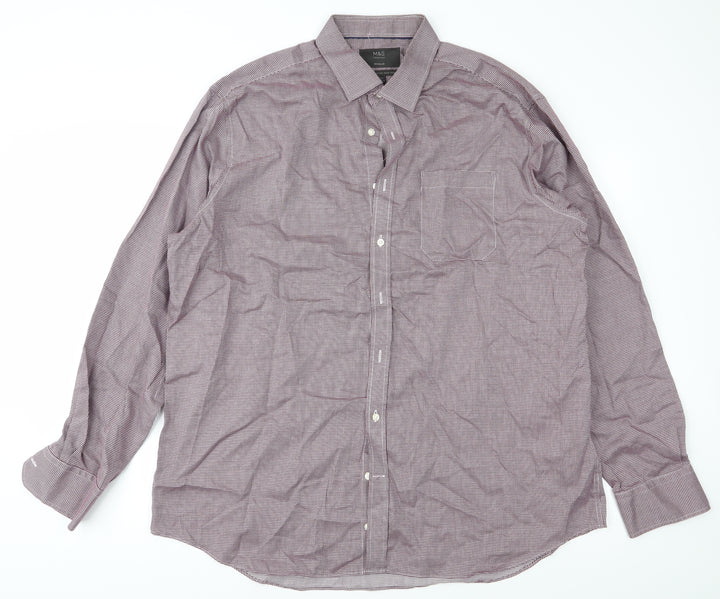 Marks and Spencer Mens Red Button-Up Size 44