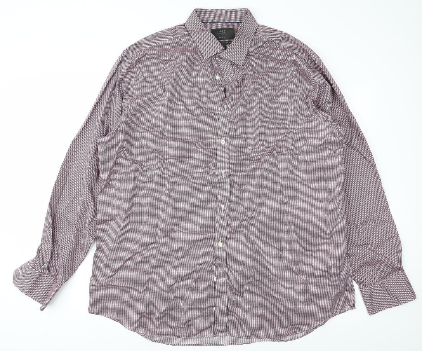 Marks and Spencer Mens Red    Button-Up Size 44