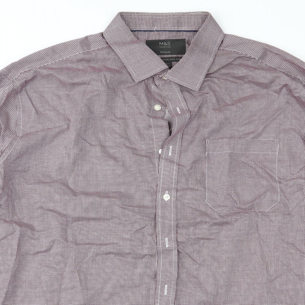Marks and Spencer Mens Red    Button-Up Size 44