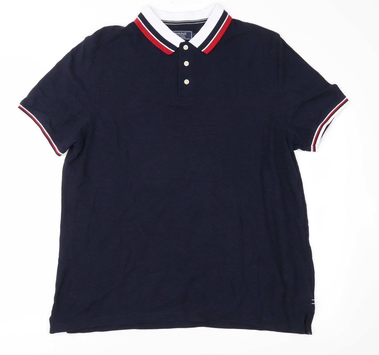 Maine Mens Blue    Polo Size L