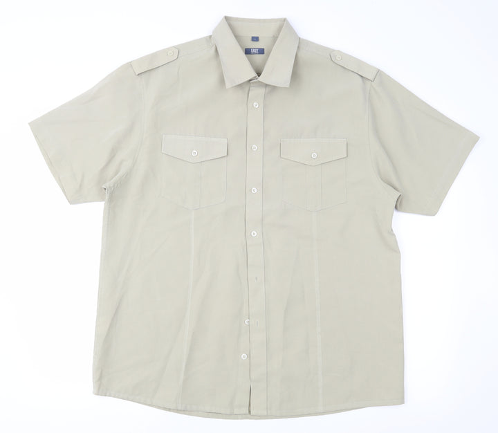 Easy Mens Beige    Button-Up Size L
