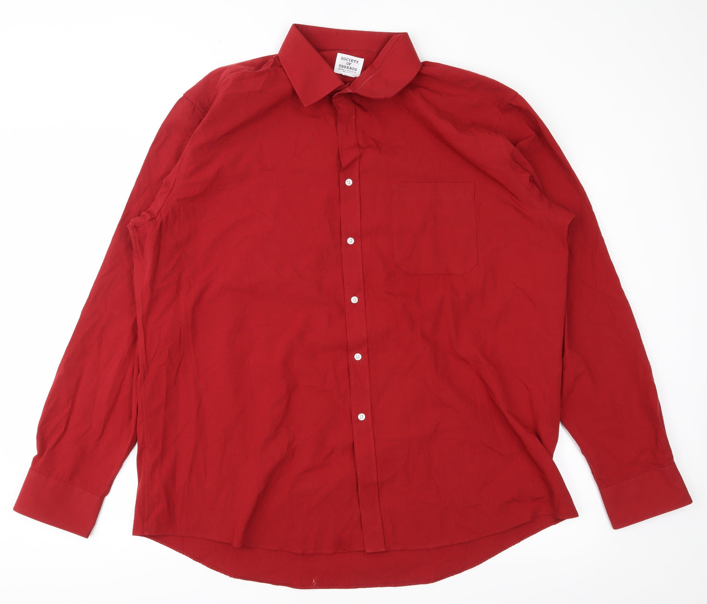 Society of Threads Mens Red    Button-Up Size 44