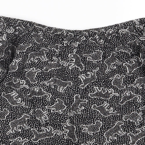 F&F Girls Black Animal Print  Basic Blouse Size 5-6 Years