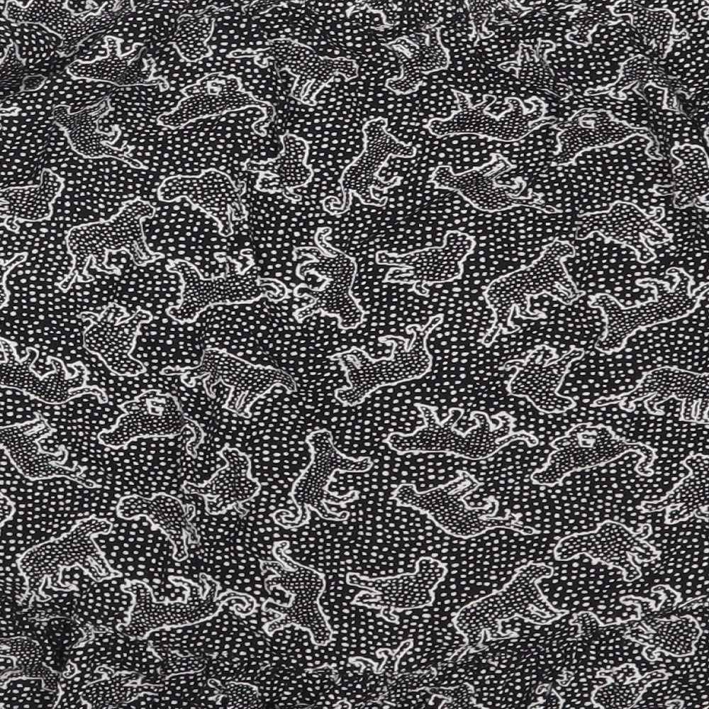 F&F Girls Black Animal Print  Basic Blouse Size 5-6 Years