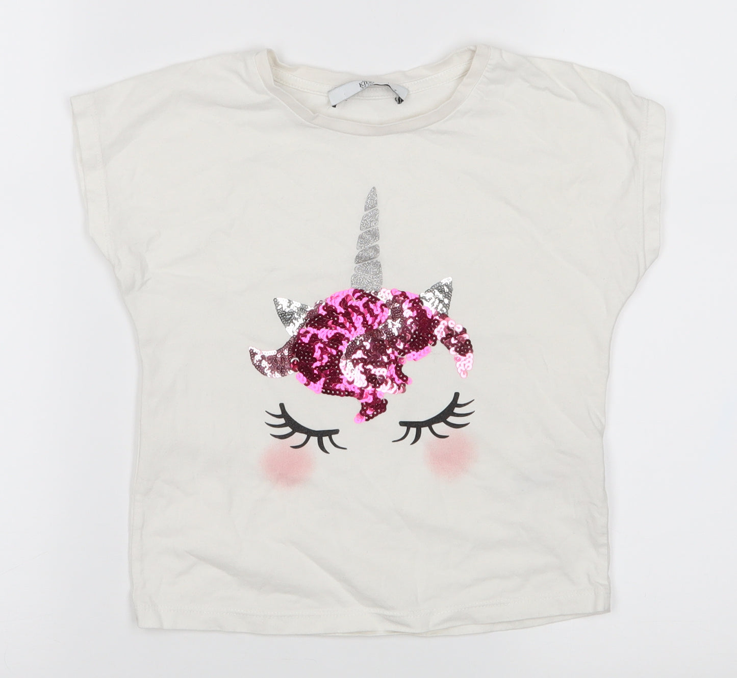 Marks and Spencer Girls White   Basic T-Shirt Size 5-6 Years